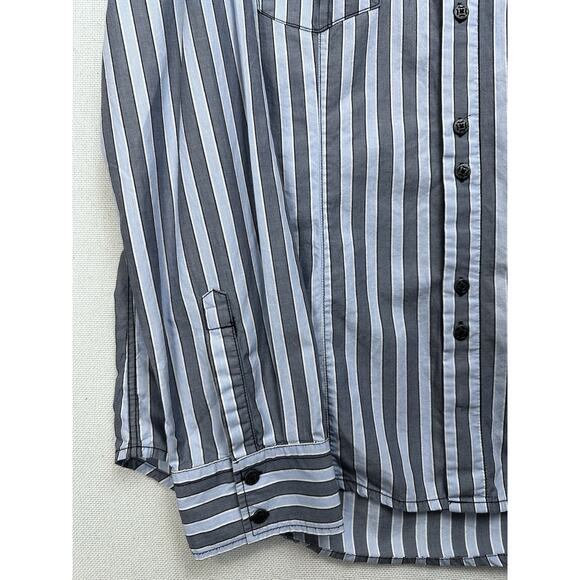 7 Diamonds Men’s Long Sleeve 2XL Shirt Gray White Button Up Eagle Accents - Picture 2 of 16